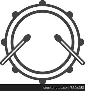 drums from top view illustration in minimal style isolated on background