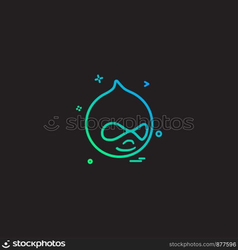 Drupal icon design vector