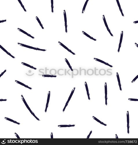 Dry brush lines vector seamless pattern. Background with abstract blot elements.