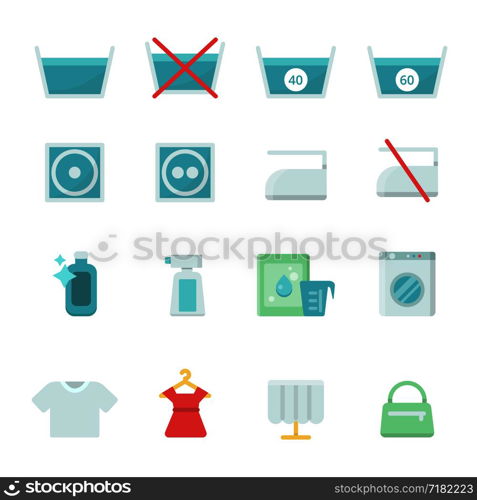 Dry cleaning symbols. Various washing vector icon set. Laundry symbol, machine equipment for wash clothing illustration. Dry cleaning symbols. Various washing vector icon set