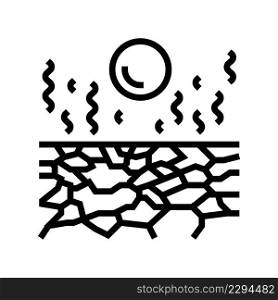 dry desert line icon vector. dry desert sign. isolated contour symbol black illustration. dry desert line icon vector illustration