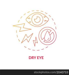 Dry eye gradient concept icon. Temporary unpleasant symptom caused by lasik eye surgery. Side effect after operation abstract idea thin line illustration. Vector isolated outline color drawing. Dry eye gradient concept icon