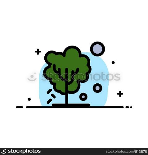 Dry, Global, Soil, Tree, Warming Business Flat Line Filled Icon Vector Banner Template