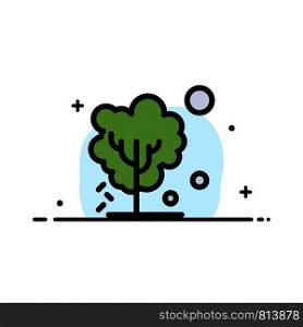 Dry, Global, Soil, Tree, Warming Business Flat Line Filled Icon Vector Banner Template