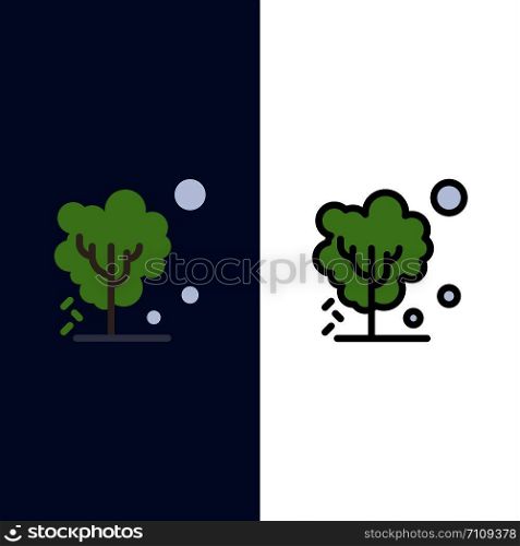 Dry, Global, Soil, Tree, Warming Icons. Flat and Line Filled Icon Set Vector Blue Background