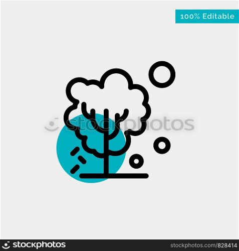 Dry, Global, Soil, Tree, Warming turquoise highlight circle point Vector icon