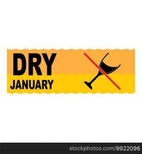 Dry January icon,vector illustration logo background