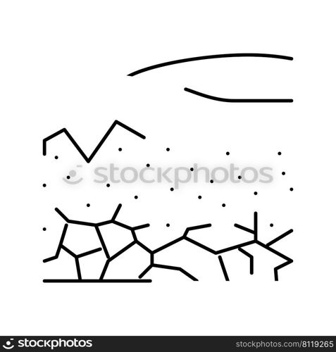 dry river line icon vector. dry river sign. isolated contour symbol black illustration. dry river line icon vector illustration
