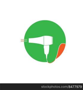  dryer hair logo, hairdryer with blow air, illustration design