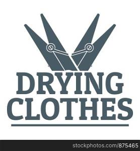 Drying clothes logo. Simple illustration of drying clothes vector logo for web. Drying clothes logo, simple gray style