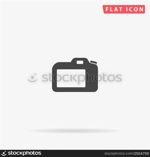 DSLR Camera flat vector icon. Glyph style sign. Simple hand drawn illustrations symbol for concept infographics, designs projects, UI and UX, website or mobile application.. DSLR Camera flat vector icon