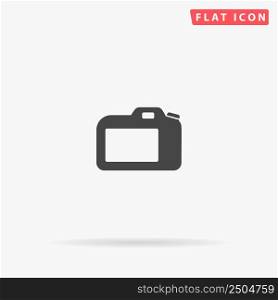 DSLR Camera flat vector icon. Glyph style sign. Simple hand drawn illustrations symbol for concept infographics, designs projects, UI and UX, website or mobile application.. DSLR Camera flat vector icon