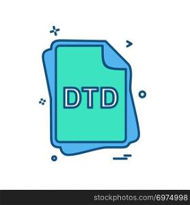 DTD file type icon design vector
