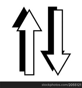 Dual arrow icon. Black shadow effect. Up and down. Transfer process. Exchange sign. Vector illustration. Stock image. EPS 10.. Dual arrow icon. Black shadow effect. Up and down. Transfer process. Exchange sign. Vector illustration. Stock image.