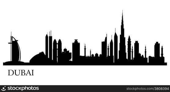 Dubai city silhouette. Vector skyline illustration