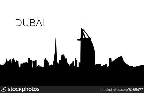 Dubai city silhouette. Vector skyline illustration EPS10. Dubai city silhouette. Vector skyline illustration