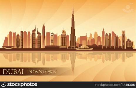 Dubai Downtown City skyline silhouette background, vector illustration&#xA;