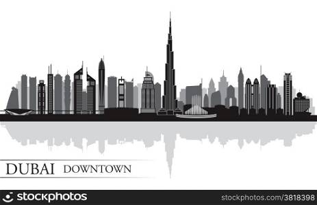 Dubai Downtown City skyline silhouette background, vector illustration&#xA;