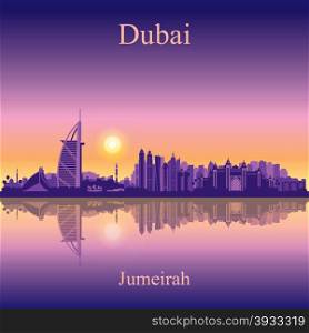 Dubai Jumeirah skyline silhouette background, vector illustration