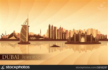 Dubai Jumeirah skyline silhouette background, vector illustration&#xA;