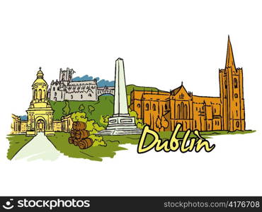 dublin doodles vector illustration