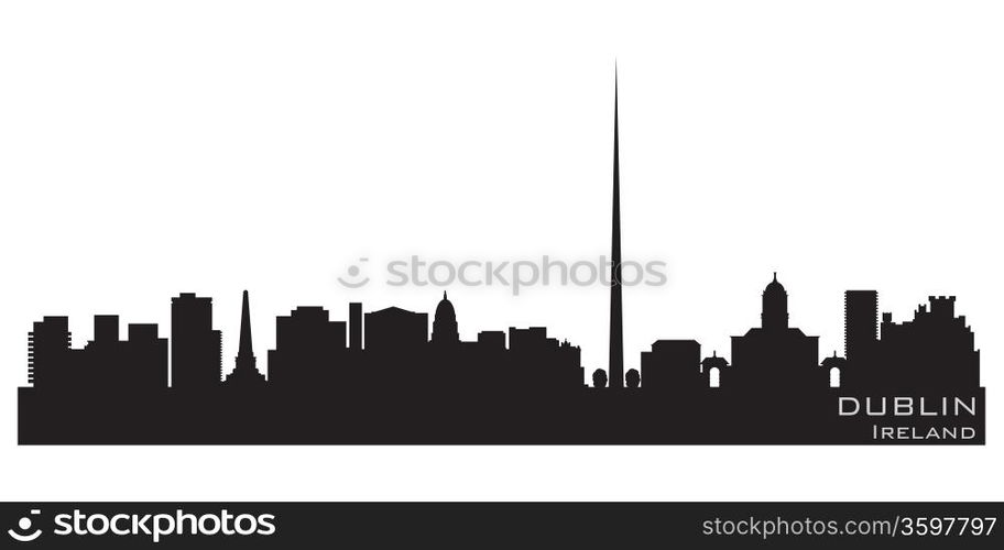 Dublin, Ireland skyline. Detailed vector silhouette