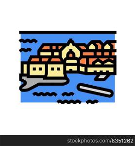 dubrovnik old town color icon vector. dubrovnik old town sign. isolated symbol illustration. dubrovnik old town color icon vector illustration