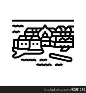 dubrovnik old town line icon vector. dubrovnik old town sign. isolated contour symbol black illustration. dubrovnik old town line icon vector illustration