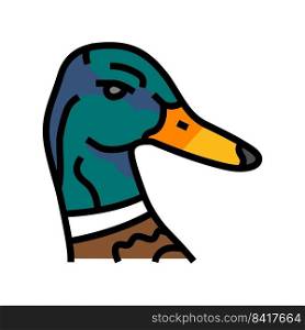 duck animal zoo color icon vector. duck animal zoo sign. isolated symbol illustration. duck animal zoo color icon vector illustration