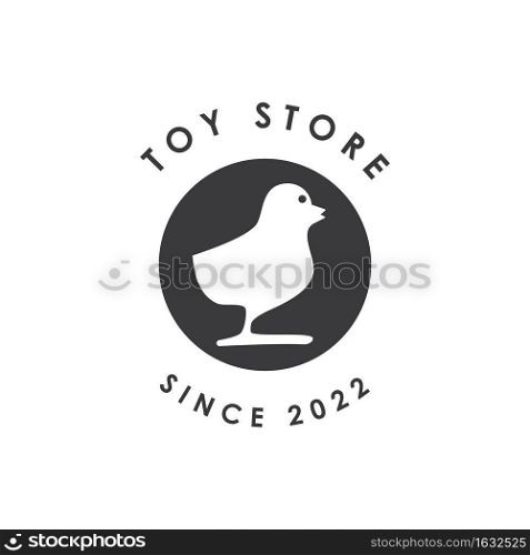Duck cartoon toy store logo design