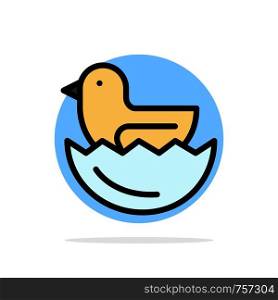 Duck, Egg, Easter Abstract Circle Background Flat color Icon