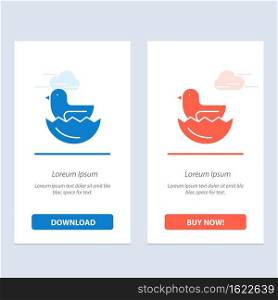 Duck, Egg, Easter  Blue and Red Download and Buy Now web Widget Card Template