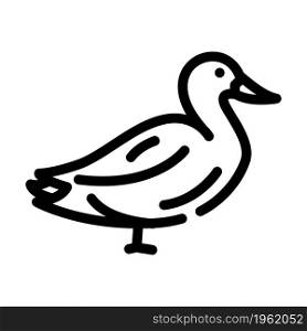 duck farm bird line icon vector. duck farm bird sign. isolated contour symbol black illustration. duck farm bird line icon vector illustration