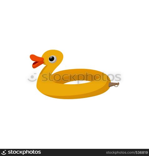 Duck form lifebuoy icon in cartoon style on a white background. Duck form lifebuoy icon, cartoon style
