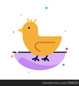Duck, Goose, Swan, Spring Abstract Flat Color Icon Template