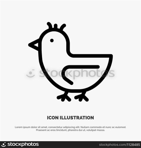 Duck, Goose, Swan, Spring Line Icon Vector