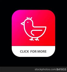 Duck, Goose, Swan, Spring Mobile App Button. Android and IOS Line Version