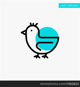 Duck, Goose, Swan, Spring turquoise highlight circle point Vector icon