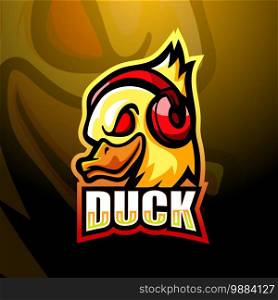 Duck head gaming mascot esport logo design