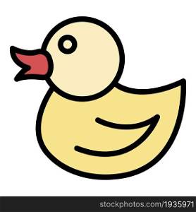 Duck icon. Outline duck vector icon color flat isolated. Duck icon color outline vector