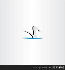 duck in water logo vector sign element design