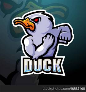 Duck mascot esport logo design