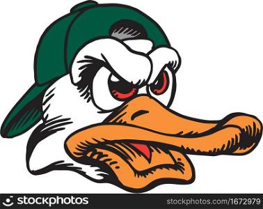 Duck Mascot Head Vector Illustration