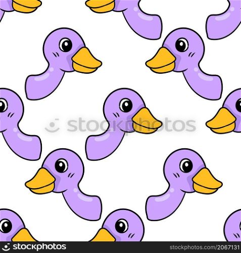 duck poultry head seamless pattern textile print