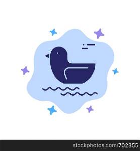 Duck, River, Canada Blue Icon on Abstract Cloud Background