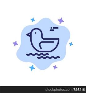 Duck, River, Canada Blue Icon on Abstract Cloud Background
