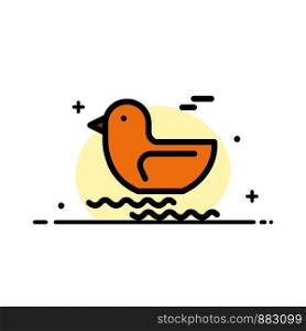 Duck, River, Canada Business Flat Line Filled Icon Vector Banner Template