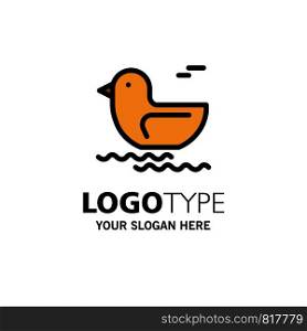 Duck, River, Canada Business Logo Template. Flat Color