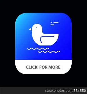 Duck, River, Canada Mobile App Button. Android and IOS Glyph Version