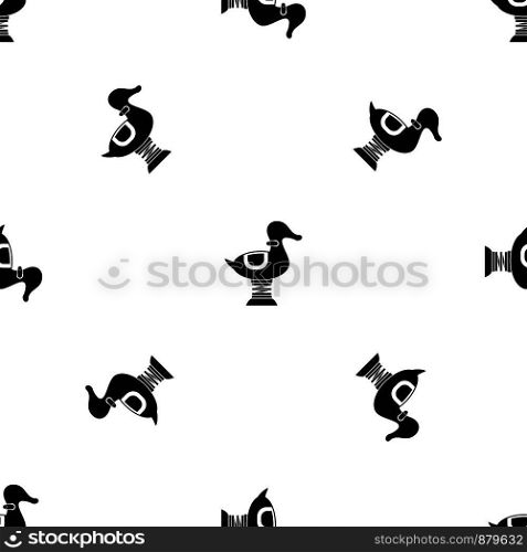 Duck spring see saw pattern repeat seamless in black color for any design. Vector geometric illustration. Duck spring see saw pattern seamless black